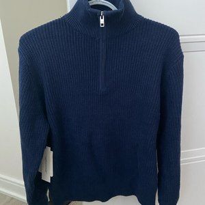 BRAND NEW: TNA Ashbury 1/4 Zip Navy Sweater